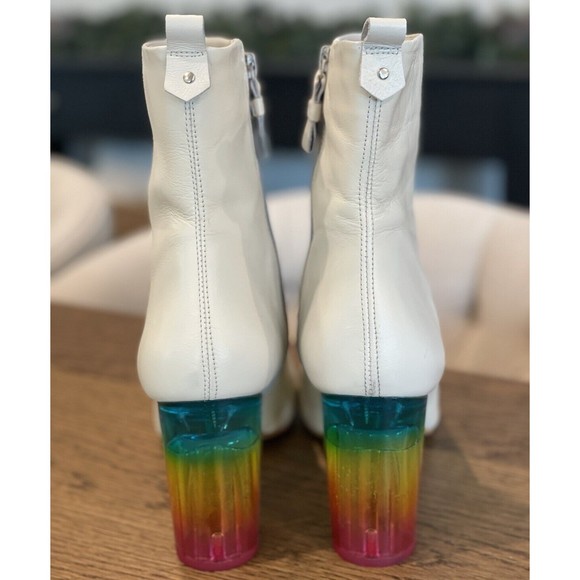 Kurt Geiger London Leather Rainbow Block Heel Booties Women’s Sz US 9.5/EU 40.5 - Picture 5 of 12